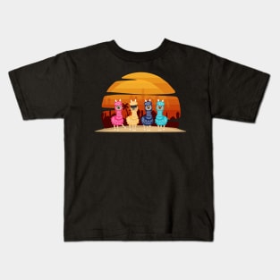 Alpaca Vintage Crew Colourful Kids T-Shirt